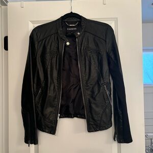 Express black leather jacket size small.